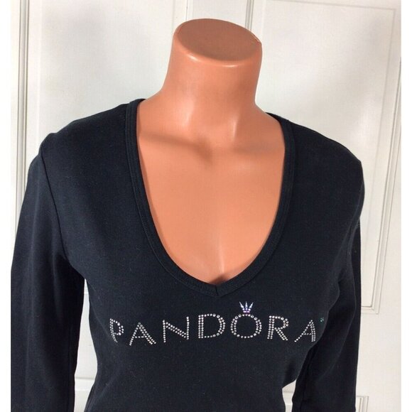 Pandora Top Blouse Crystal Encrusted Womens Small - Picture 2 of 7